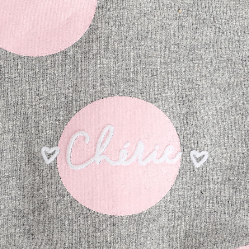 Girls Light Grey Printed Sweatshirt With Leggings image number 4